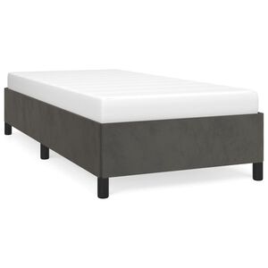 vidaXL Estrutura de cama sem colch&atilde;o 90x200 cm veludo cinzento-escuro