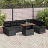 vidaXL Conjunto de Sof&aacute; de Jardim 9 pcs Preto Rattan Sint&eacute;tico