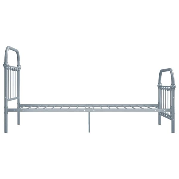 vidaXL Estrutura de cama 100x200 cm metal cinzento