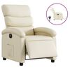 vidaXL Poltrona reclin&aacute;vel el&eacute;trica couro artificial cor creme