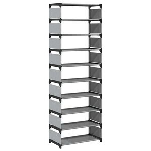 vidaXL Sapateira 10 camadas 54x28x158 cm tecido n&atilde;o tecido cinzento