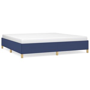 vidaXL Estrutura de cama sem colch&atilde;o 200x200 cm tecido azul