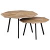 vidaXL 2 pcs conjunto mesas de centro hexagonais em teca recuperada