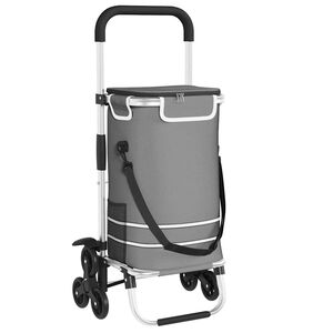 vidaXL Carrinho de Compras 1 Cinzento 47 x 39 x 100,5 cm Tecido Oxford