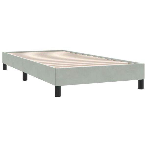 vidaXL Estrutura de cama sem colch&atilde;o 100x220 cm veludo cinzento-claro