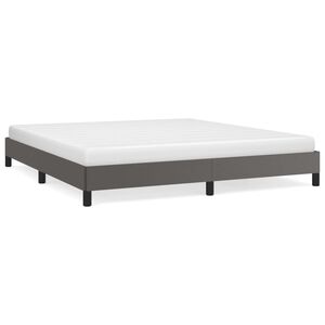 vidaXL Estrutura de cama 160x200 cm couro artificial cinzento