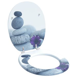 vidaXL Assento de Vaso Sanit&aacute;rio Cinzeto 44 x 38 cm Placa de MDF