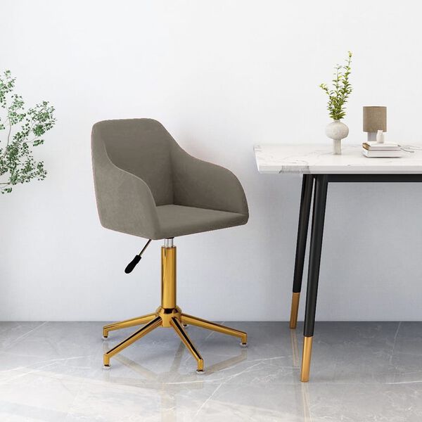 vidaXL Cadeira de jantar girat&oacute;ria veludo cinzento-claro