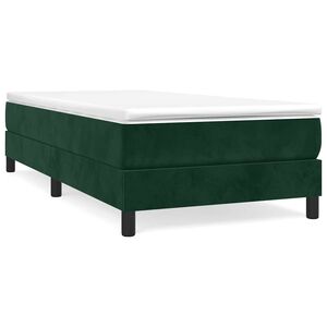 vidaXL Estrutura de cama com molas 80x200 cm veludo verde-escuro