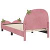 vidaXL Estrutura de Cama Infantil com Cabeceira Rosa 80 x 160 cm