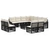 vidaXL Conjunto de Sof&aacute; de Jardim 12 unid. Preto vime PE