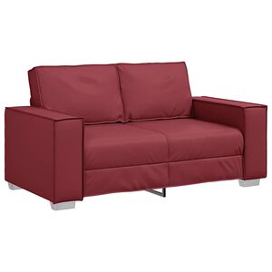 vidaXL Sof&aacute; de dois lugares Vinho Vermelho 160 cm Couro Sint&eacute;tico