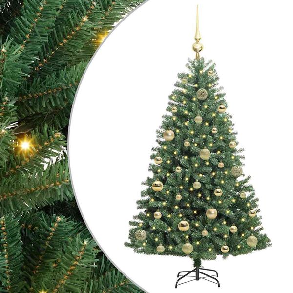 vidaXL &Aacute;rvore de Natal Articulada Artificial Verde 120 cm PVC e Metal