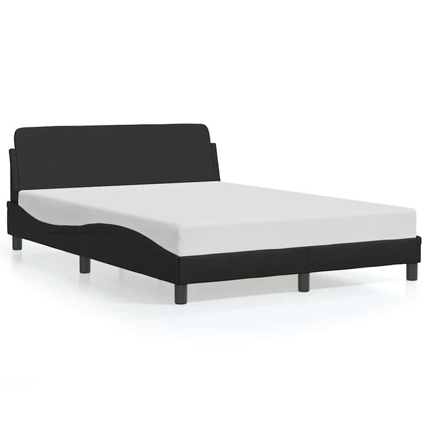 vidaXL Estrutura de cama Dover 120x200cm couro artificial preto