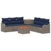 vidaXL Conjunto de Sof&aacute;s 8 unid. Cinza e Azul Marinho