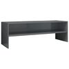 vidaXL M&oacute;vel de TV 120x40x40 cm derivados de madeira cinza brilhante
