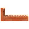 vidaXL Cama com estante sem colch&atilde;o 75x190cm pinho maci&ccedil;o castanho-mel