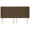 vidaXL Cabeceira cama c/ abas tecido 163x16x118/128 cm castanho-escuro