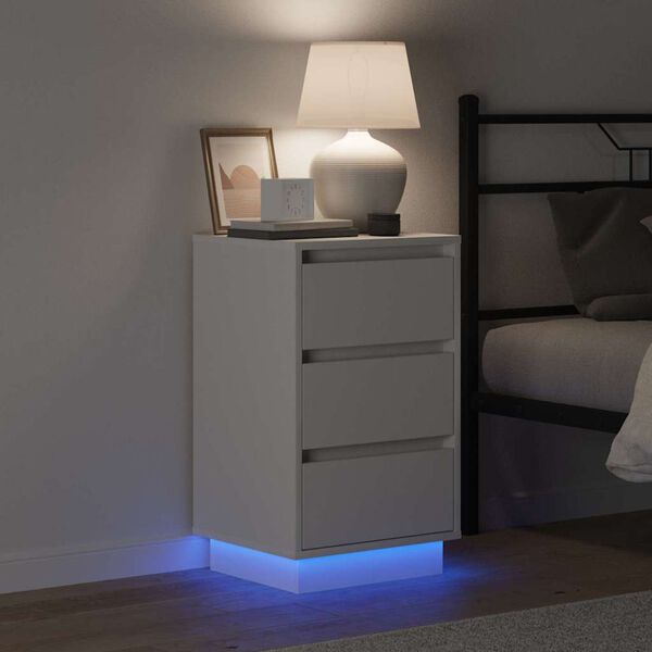 vidaXL Armário de Cabeceira com gaveta Branco 39 x 34,5 x 65 cm