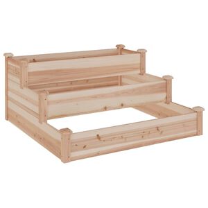 vidaXL Canteiro elevado de jardim 120x120x56cm madeira de abeto maci&ccedil;a