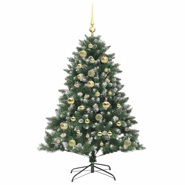 vidaXL &Aacute;rvore de Natal Artificial Verde 120 cm PVC, Pl&aacute;stico e A&ccedil;o