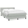 vidaXL Cama com molas/colch&atilde;o 160x220 cm veludo cinzento-claro