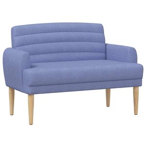 vidaXL Sof&aacute; de dois lugares com bot&atilde;o acolchoado Azul Jeans Tecido