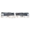vidaXL Sof&aacute;s de paletes jardim 6 pcs almofad&otilde;es cinzentos madeira