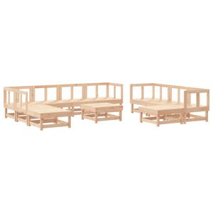 vidaXL 11 pcs conjunto lounge de jardim madeira de pinho maci&ccedil;a