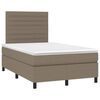 vidaXL Cama box spring colch&atilde;o/LED 120x190cm tecido cinza-acastanhado