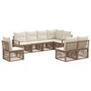 vidaXL Conjunto de Sof&aacute; de Jardim 8 pcs Bege vime PE