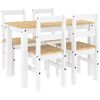 vidaXL 5 pcs conjunto de jantar PANAMA madeira pinho maci&ccedil;a branco