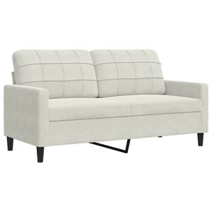 vidaXL Sof&aacute; de 2 lugares veludo 140 cm cor creme