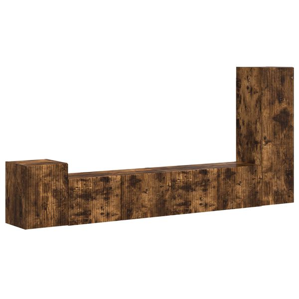 vidaXL Conjunto de m&oacute;vel de TV 3 pcs Carvalho Defumado