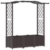 vidaXL Cama Elevada com Treli&ccedil;a e Telhado Castanho 164 x 40 x 138 cm