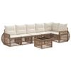 vidaXL Conjunto de Sof&aacute; de Jardim 7 pcs Bege e Branco Creme vime PE