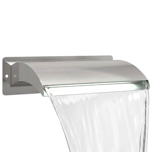vidaXL Cascata de Piscina com LED A&ccedil;o Inoxid&aacute;vel 304 51 x 26 x 13 cm