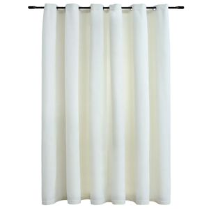 vidaXL Cortina blackout com argolas em metal 290x245 cm veludo creme