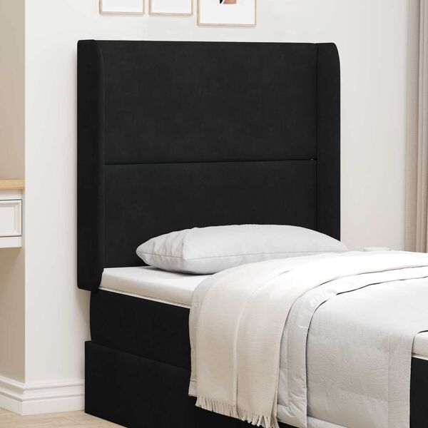 vidaXL Orelha de Cabeceira Preto 80 x 16 x 4 cm Veludo
