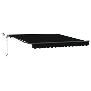 vidaXL Toldo retr&aacute;til Preto 350 x 250 cm Poli&eacute;ster