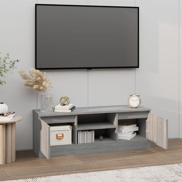 vidaXL M&oacute;vel de TV com porta 102x30x36 cm cinzento sonoma