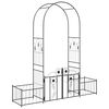 vidaXL Arco de Jardim com bloqueio Preto 203 x 50 x 218 cm