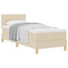 vidaXL Cama Box com colch&atilde;o com cabeceira Creme 80 x 200 cm tecido