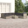 vidaXL 8 pcs conjunto lounge de jardim c/ almofad&otilde;es vime PE cinzento