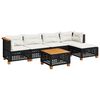 vidaXL 6 pcs conjunto sof&aacute;s de jardim c/ almofad&otilde;es vime PE preto