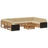vidaXL Conjunto de Sof&aacute;s para Exterior 10 unid. Natural e Bege