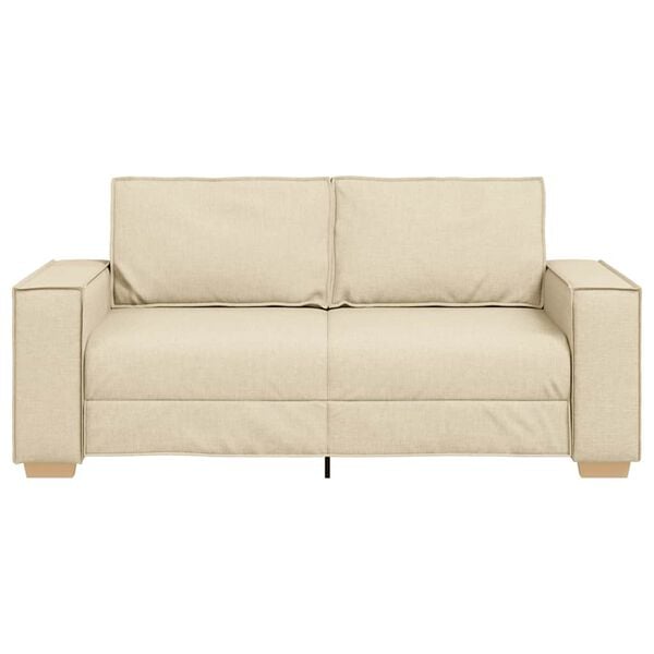 vidaXL Sof&aacute; de 2 lugares em tecido creme 180x78x84 cm