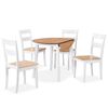 vidaXL Conjunto de jantar 5 pcs MDF e seringueira branco