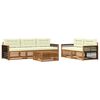vidaXL Conjunto de Sof&aacute;s para Exterior 6 unid. Natural e Creme
