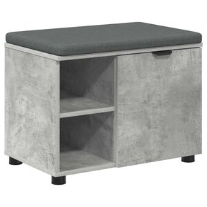 vidaXL Banco de Hall com almofada Cinzento Concreto 60 x 38 x 46 cm